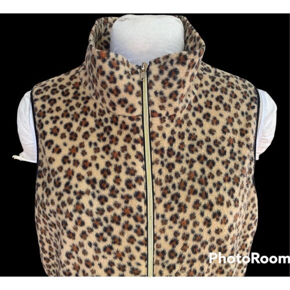 New Directions Cheetah Print Vest Sz. PXL Front Zip Stand Up Collar - Picture 7 of 10